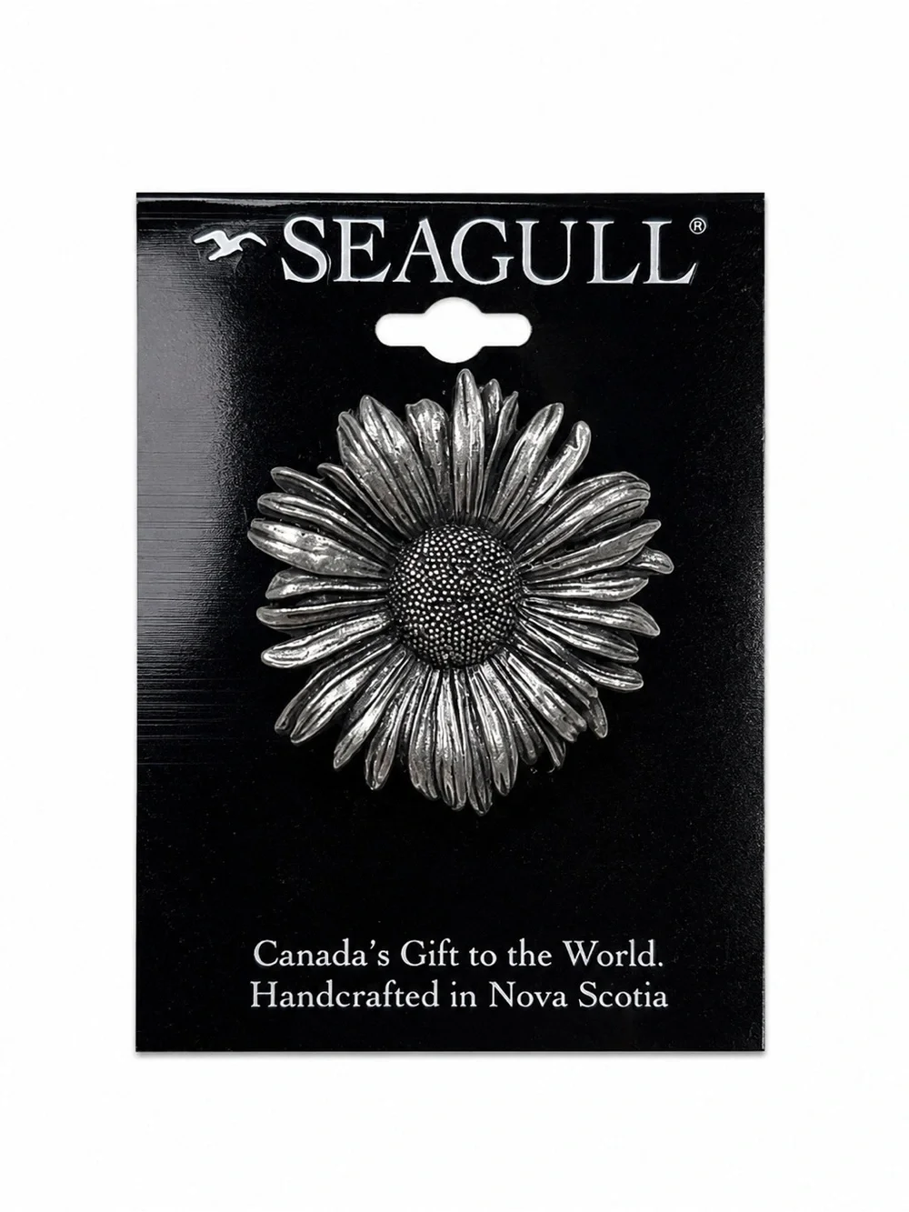 Seagull Pewter Sunflower Daisy Brooch Pin Handcrafted in Nova Scotia Canada